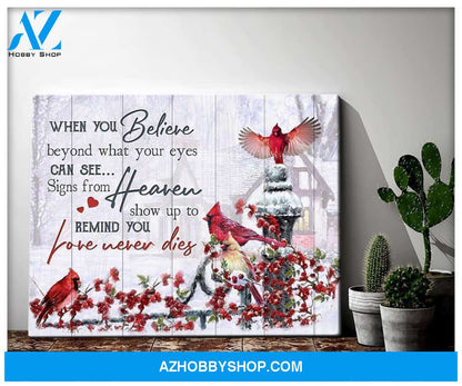 Love Never Dies Cardinal Wall Art Canvas