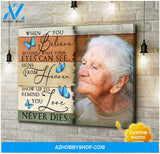 Zalooo Love Never Dies Personalized Photo Butterfly Wall Art Canvas