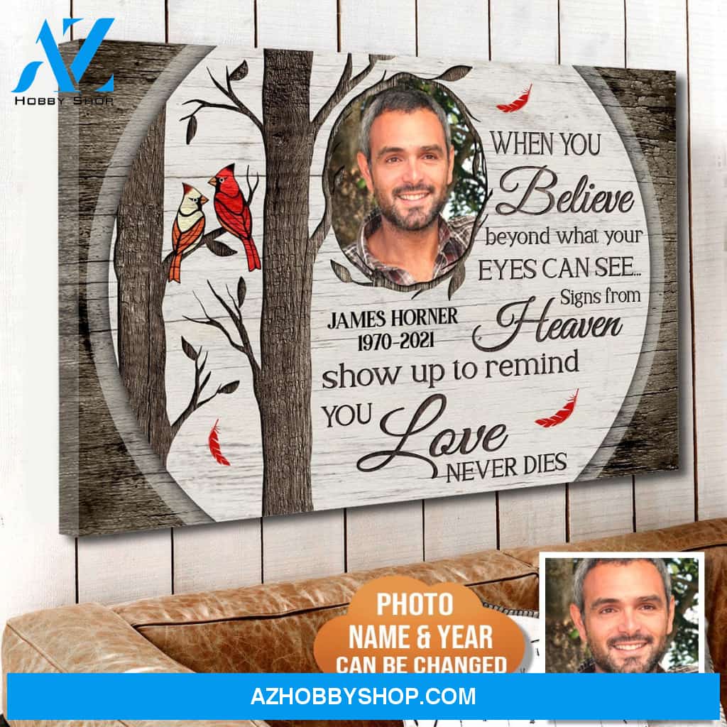 Love Never Dies, Upload Photo Personalized Canvas