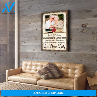 Love Never Fails - Personalized Custom Photo Canvas