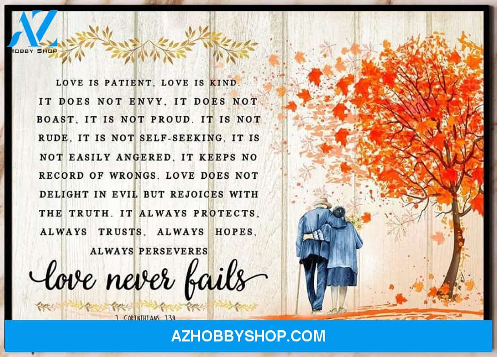 Love Poster Love Never Fails Canvas And Poster, Wall Decor Visual Art