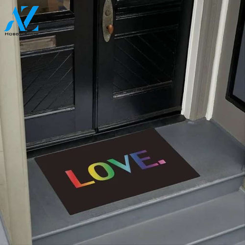 love pride rainbow colours lgbt / black - Doormat