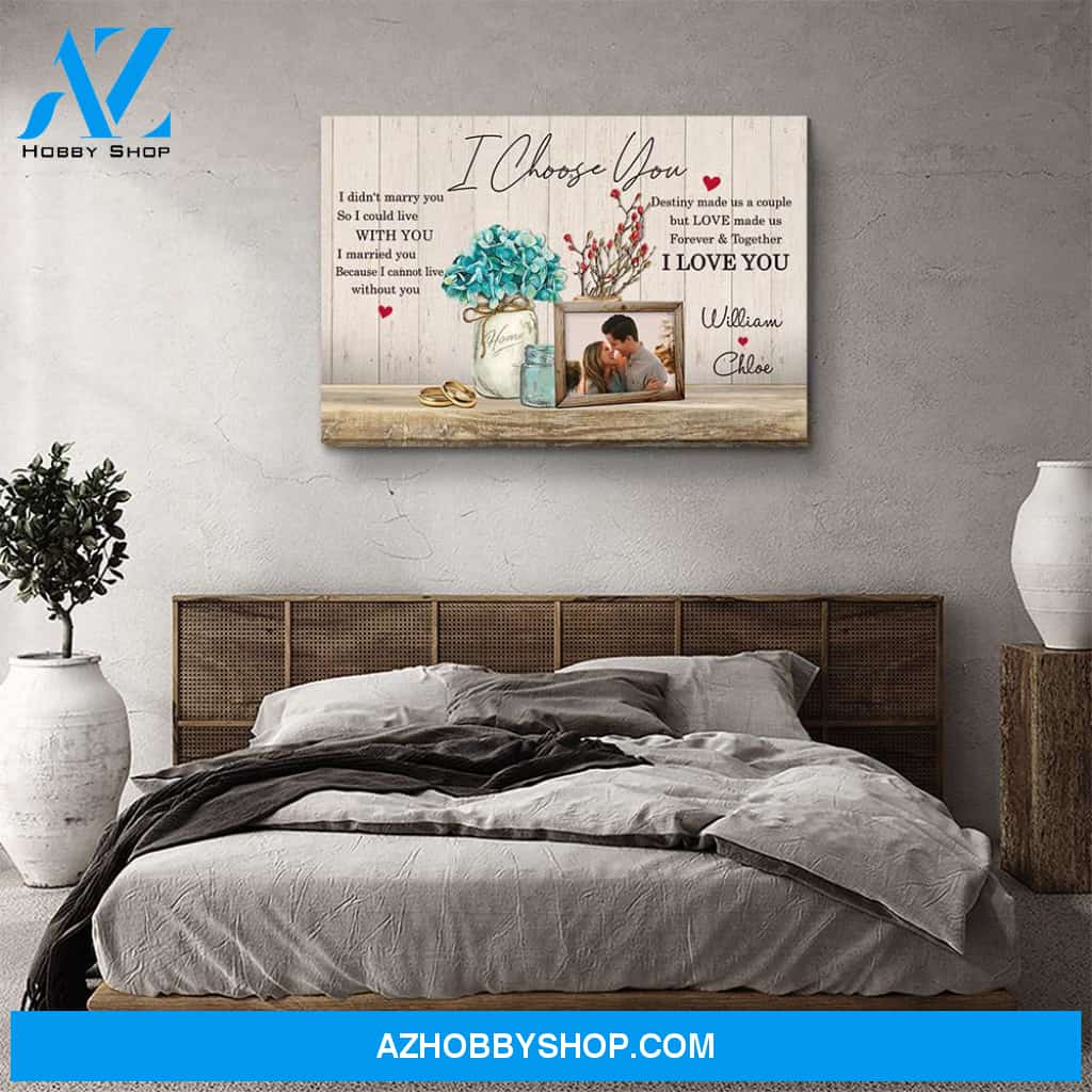 Love Quotes Flower Bouquet - Personalized Custom Photo Canvas