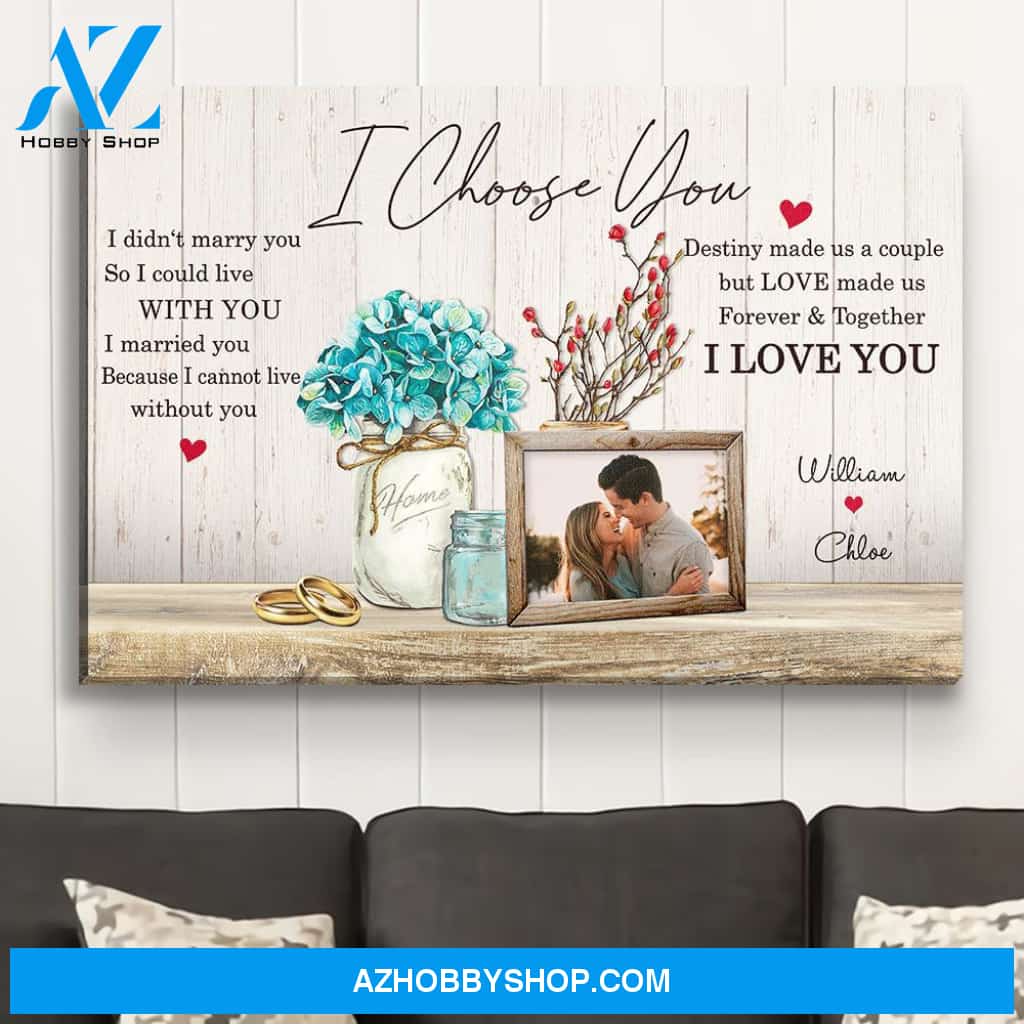 Love Quotes Flower Bouquet - Personalized Custom Photo Canvas