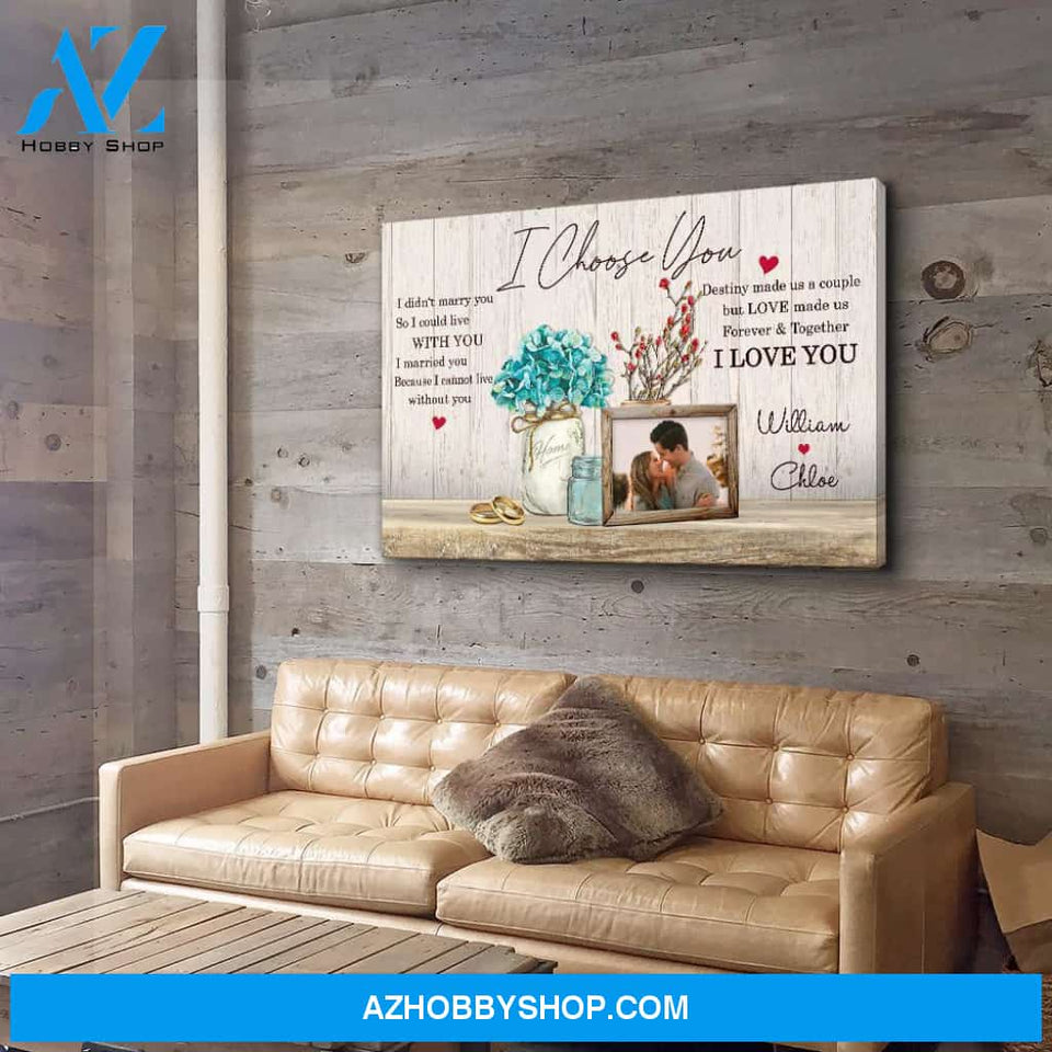 Love Quotes Flower Bouquet - Personalized Custom Photo Canvas