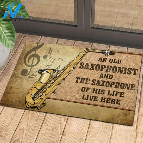 Love Saxophone Music Rubber Base Doormat Indoor And Outdoor Mat Entrance Rug Funny Home Decor Closing Gift Gift For Friend Idea