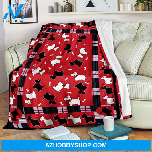 Love Scotties Dog Fleece Blanket