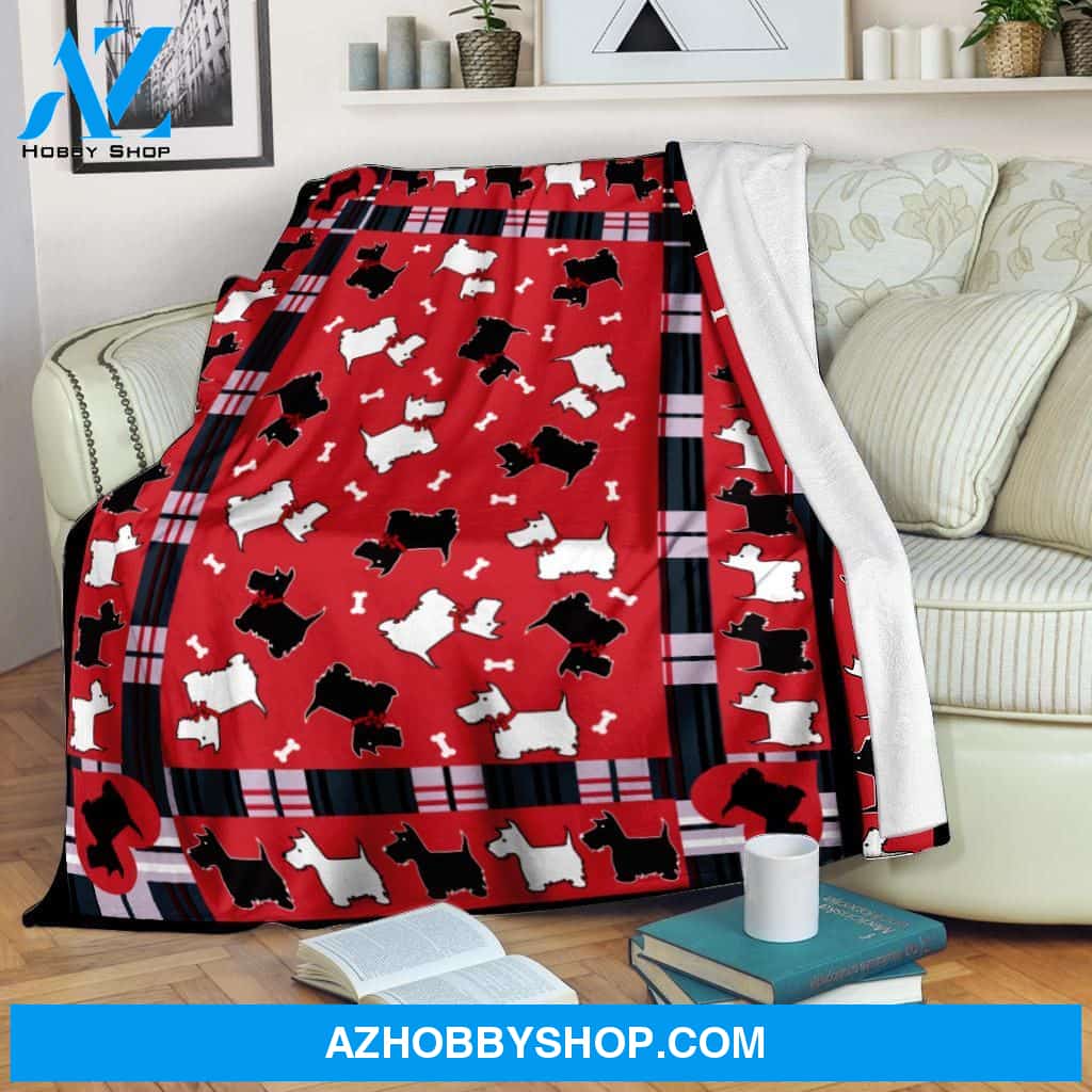 Love Scotties Dog Fleece Blanket