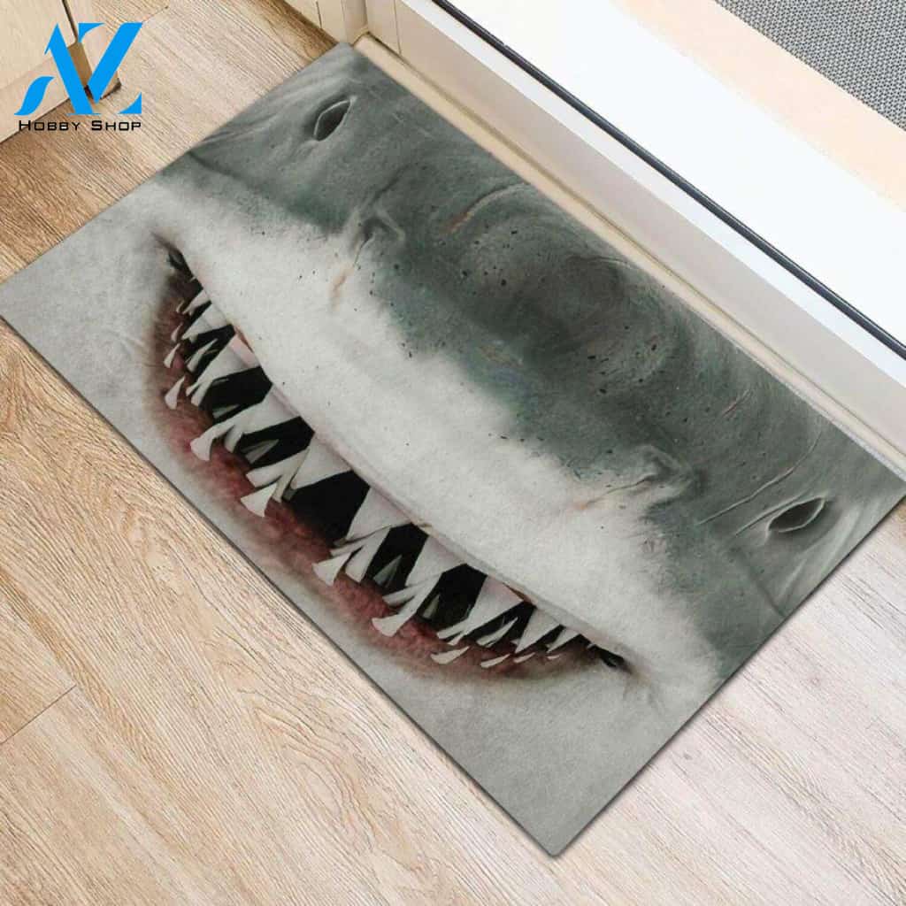 Love Sharks Easy Clean Welcome DoorMat | Felt And Rubber | 40x60 cm | 45x75 cm | 60x90 cm | Colorful | DO1175