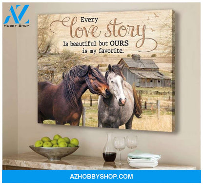 Love story Horse Wall Art Canvas