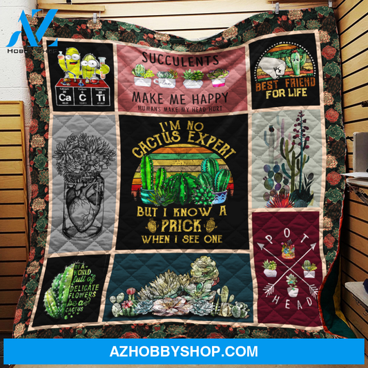 Love Succulent Fleece Blanket