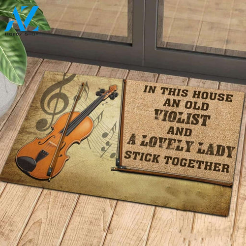 Love Violin Music Rubber Base Doormat Indoor And Outdoor Mat Entrance Rug Funny Home Decor Closing Gift Gift For Friend Idea