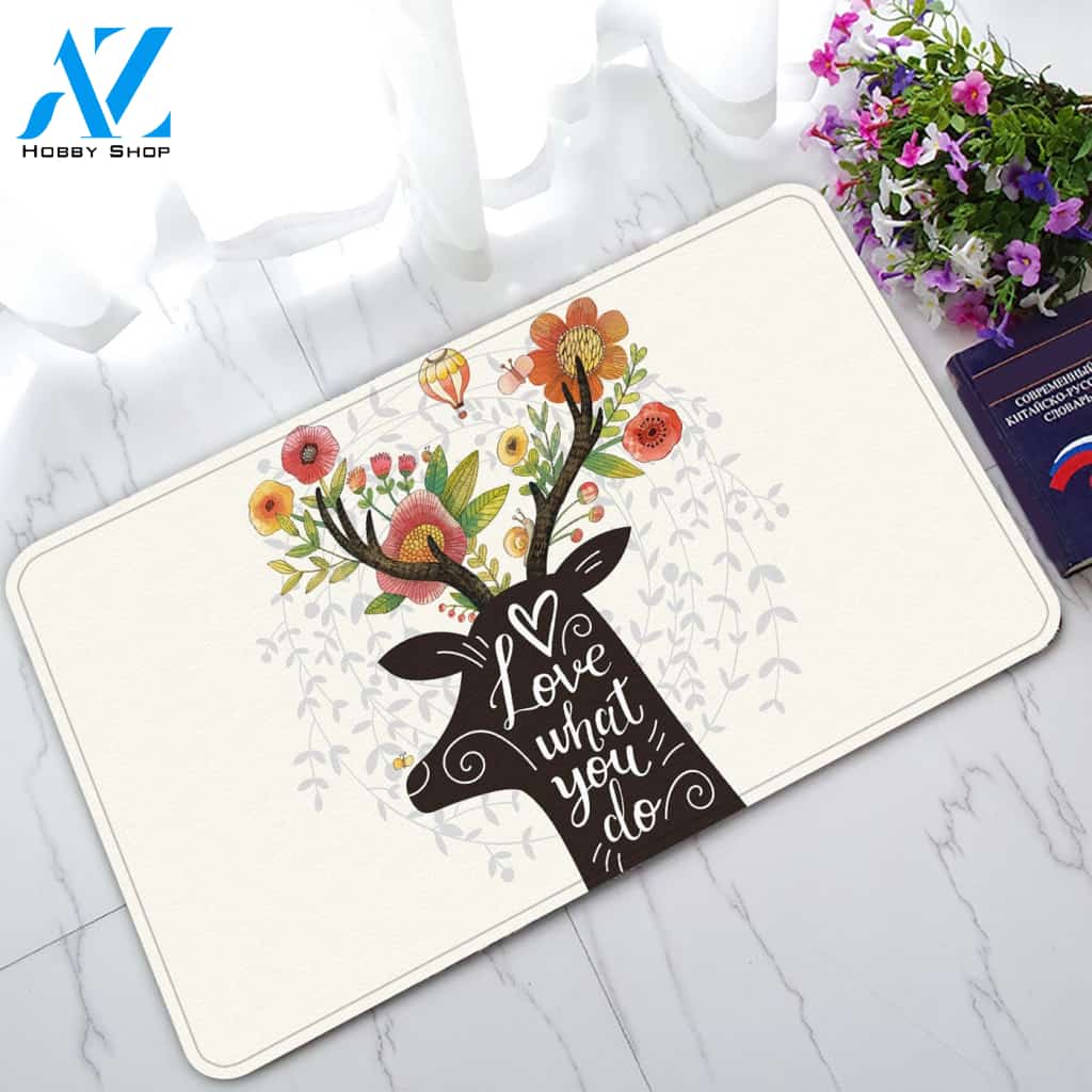Love What You Do Doormat Indoor And Outdoor Mat Entrance Rug Sweet Home Decor Housewarming Gift Gift Friend Family Christmas Holiday