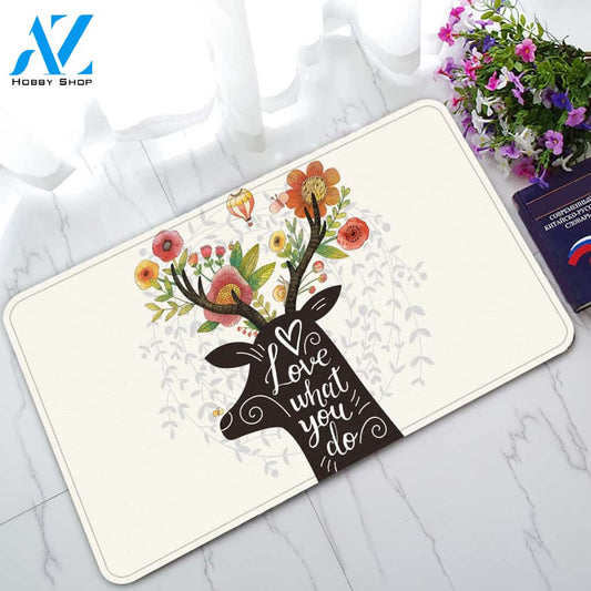 Love What You Do Doormat Indoor And Outdoor Mat Entrance Rug Sweet Home Decor Housewarming Gift Gift Friend Family Christmas Holiday