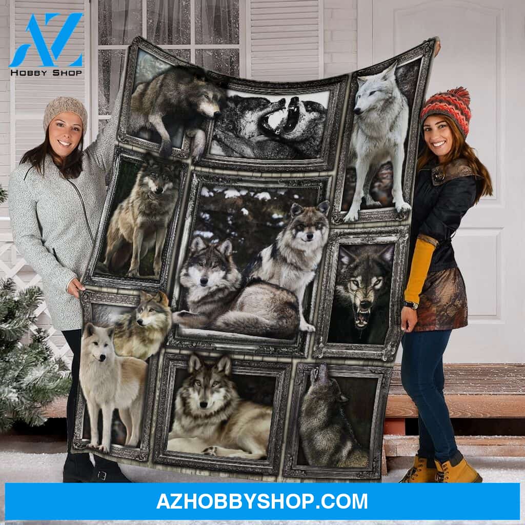 Love Wolves Fleece Blanket