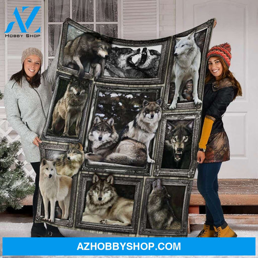 Love Wolves Fleece Blanket