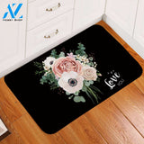 Love You Rose Bouquet Door Mat