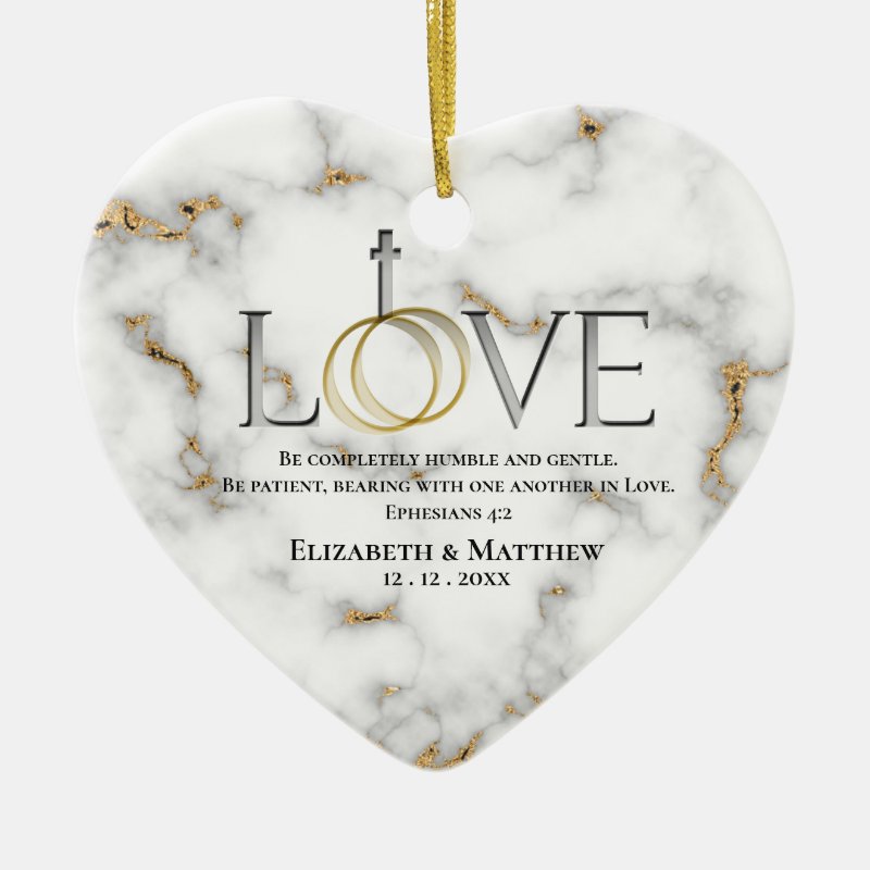 Love Bible Scripture Verse Ephesians 4:2 Ceramic Ornament
