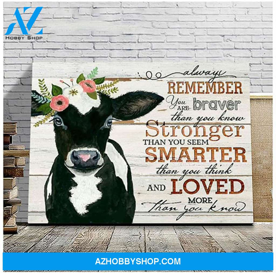 Loved more than you know Cow Canvas Wall Art, Wall Decor Visual Art