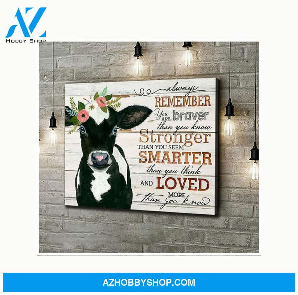 Loved more than you know Cow Canvas Wall Art, Wall Decor Visual Art