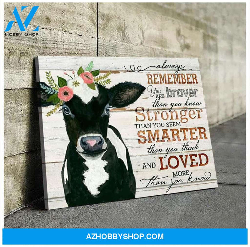Loved more than you know Cow Canvas Wall Art, Wall Decor Visual Art