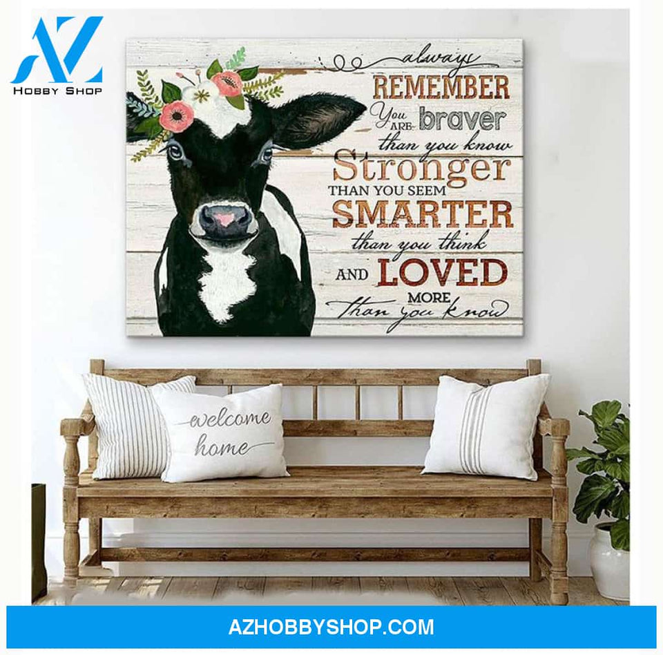 Loved more than you know Cow Canvas Wall Art, Wall Decor Visual Art