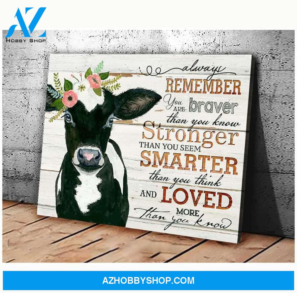 Loved more than you know Cow Canvas Wall Art, Wall Decor Visual Art