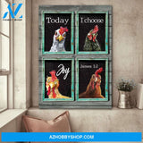Lovely chickens with window - Today I choose joy - Jesus Portrait Canvas Prints - Wall Art