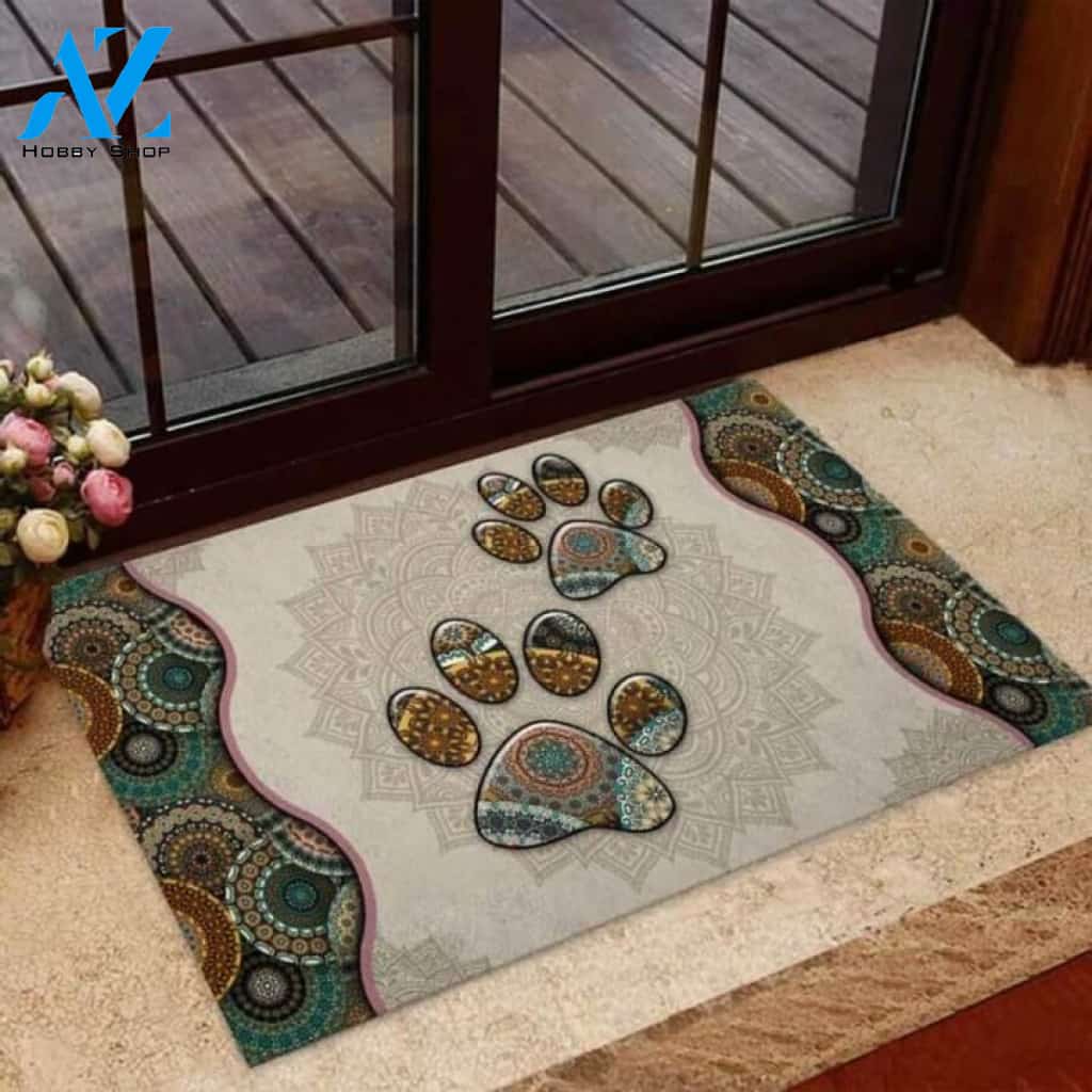 Lovely Paw Mandala Doormat | Welcome Mat | House Warming Gift