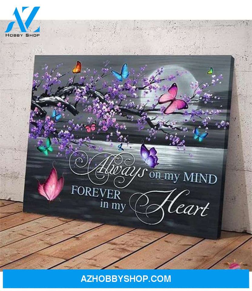 Gift For Butterfly Lover Always On My Mind Forever In My Heart Butterfly Angels Wall Art Canvas Hg