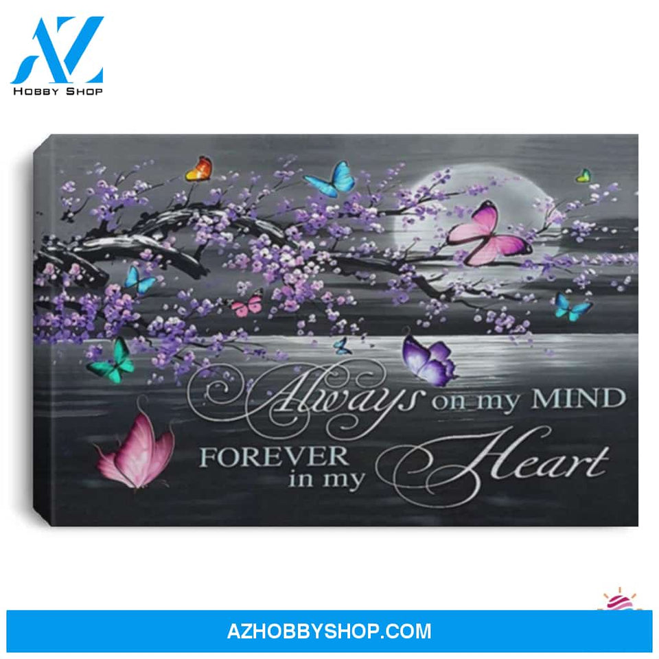 Gift For Butterfly Lover Always On My Mind Forever In My Heart Butterfly Angels Wall Art Canvas Hg