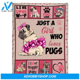 Lover Pugs, Fleece Blanket.Gift For People Family Home Decor Bedding Couch Sofa Soft and Comfy Cozy