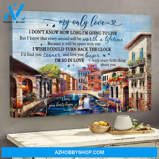 Lovers on the river - I wish I could find you sooner - Couple Landscape Canvas Prints, Wall Art