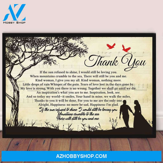 Lovers Rock Thank You Lyrics Canvas Wall Art, Wall Hanging, Wall Decor Visual Art, Vintage Posters Gift Fan