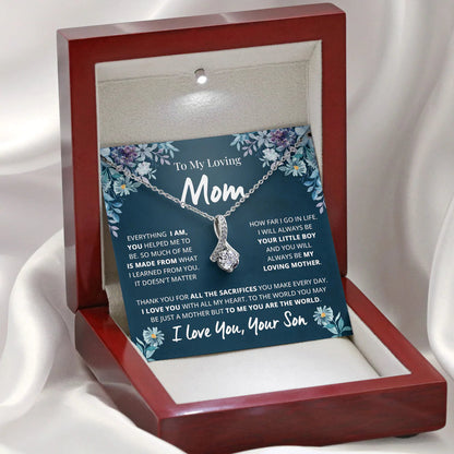 To My Loving Mom Necklace Gift, You are the World to me Alluring Beauty Necklace LX109C