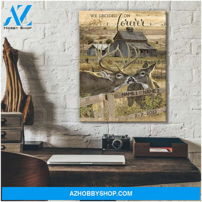 Loving Buck and Doe Deer We Decided On Forever Canvas And Poster, Canvas Painting, Wall Decor Visual Art