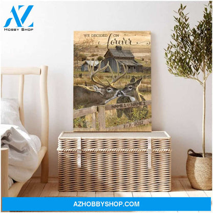 Loving Buck and Doe Deer We Decided On Forever Canvas And Poster, Canvas Painting, Wall Decor Visual Art