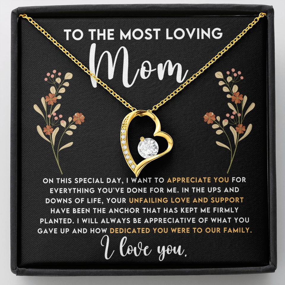 Loving Mom Forever Love Heart Necklace