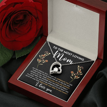 Loving Mom Forever Love Heart Necklace