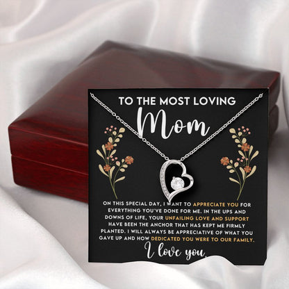 Loving Mom Forever Love Heart Necklace