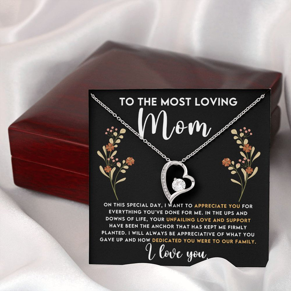 Loving Mom Forever Love Heart Necklace