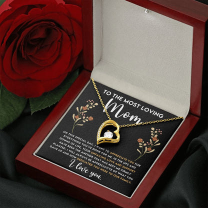 Loving Mom Forever Love Heart Necklace