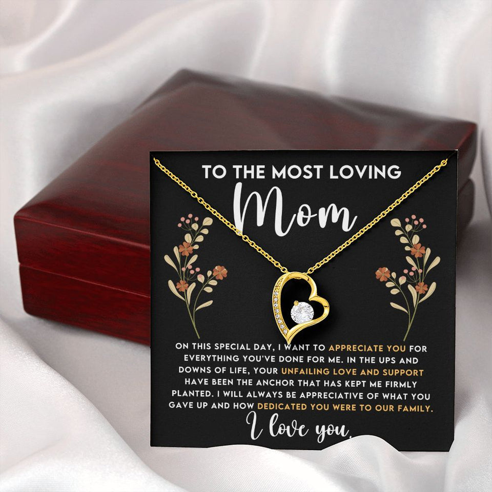 Loving Mom Forever Love Heart Necklace