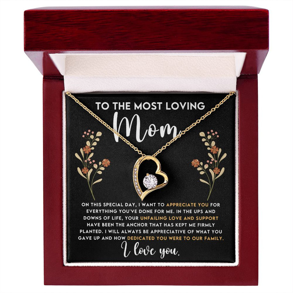 Loving Mom Forever Love Heart Necklace