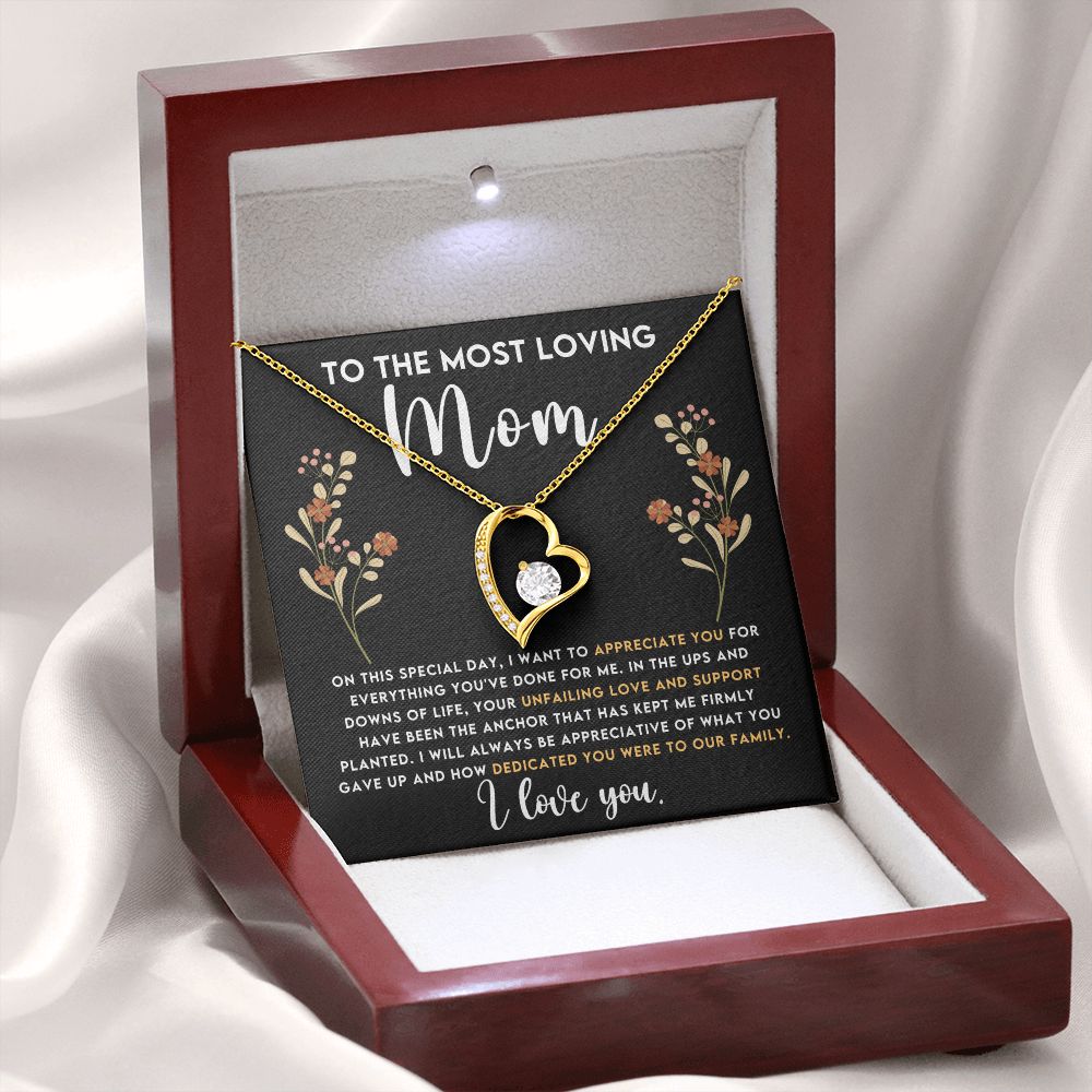 Loving Mom Forever Love Heart Necklace