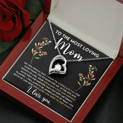 Loving Mom Forever Love Heart Necklace