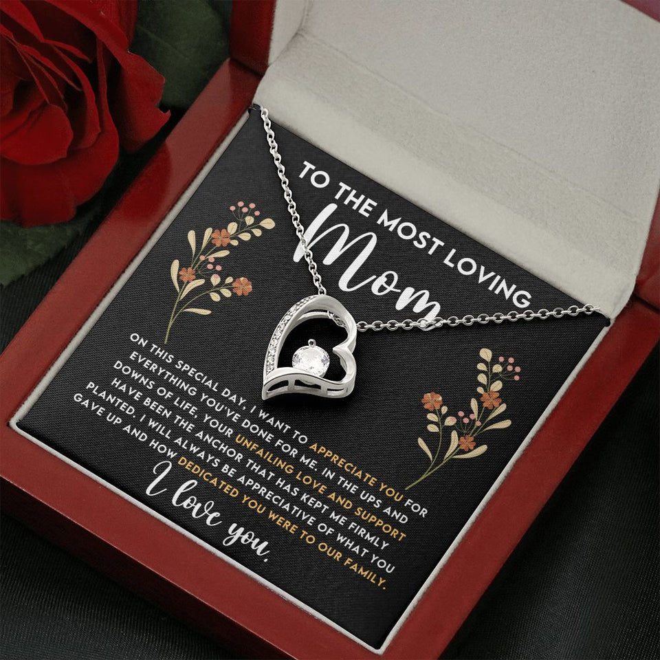 Loving Mom Forever Love Heart Necklace