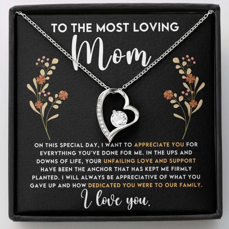 Loving Mom Forever Love Heart Necklace