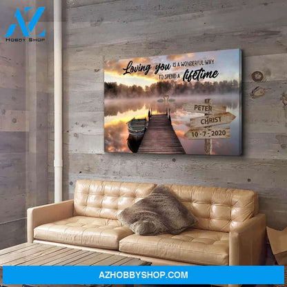 Loving You Waterfall - Personalized Custom Name Canvas