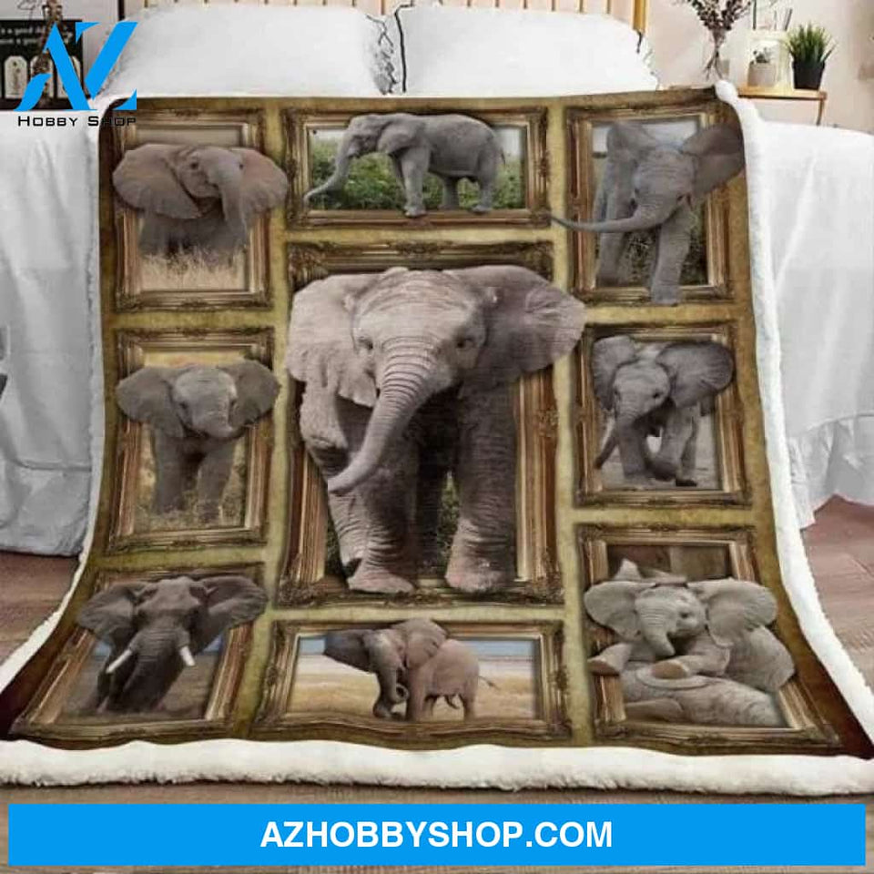 LTL - Elephant - 3D Elephant - Blanket, Fleece Blanket / Queen